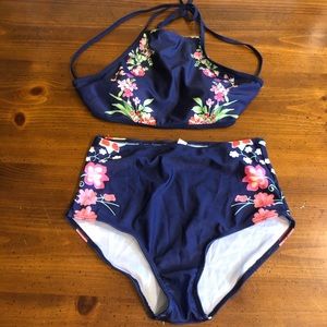 Blue floral bikin
